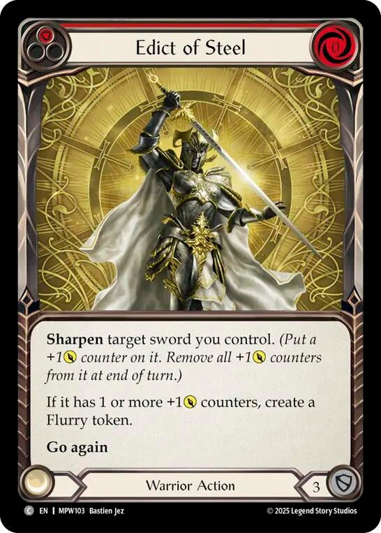 Image for Edict of Steel (Red) (MPW103) [Mastery Pack Warrior] (MPW) - Flesh and Blood TCG