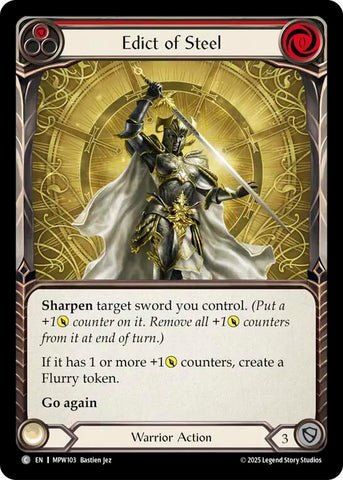 Image for Edict of Steel (Red) (MPW103) [Mastery Pack Warrior] (MPW) - Flesh and Blood TCG