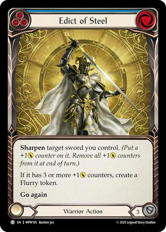 Image for Edict of Steel (Blue) (MPW105) [Mastery Pack Warrior] (MPW) - Flesh and Blood TCG