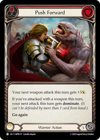 Image for Push Forward (Red) (MPW117) [Mastery Pack Warrior] (MPW) - Flesh and Blood TCG