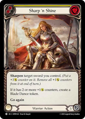Image for Sharp 'n Shine (Yellow) (MPW124) [Mastery Pack Warrior] (MPW) - Flesh and Blood TCG