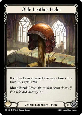 Image for Olde Leather Helm (MPW140) [Mastery Pack Warrior] (MPW) - Flesh and Blood TCG