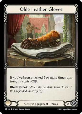 Image for Olde Leather Gloves (MPW142) [Mastery Pack Warrior] (MPW) - Flesh and Blood TCG