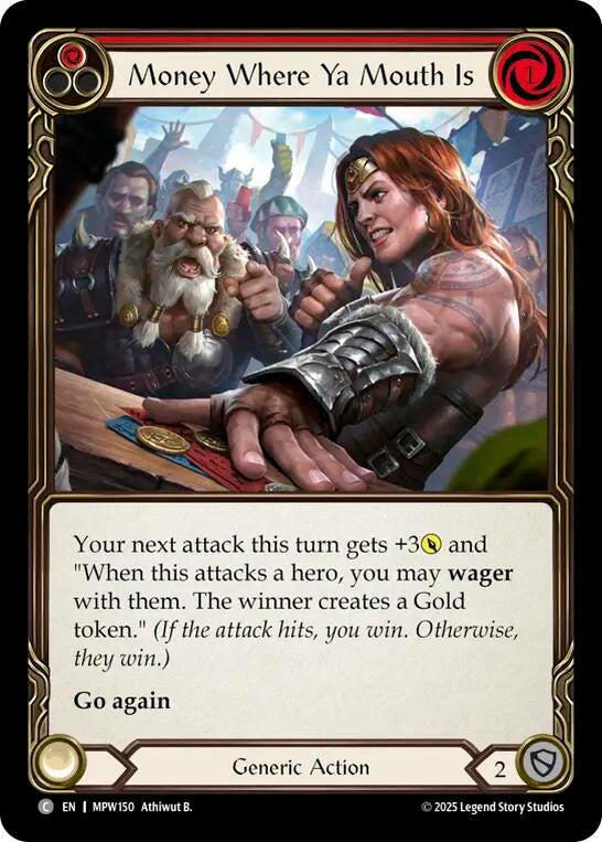 Image for Money Where Ya Mouth Is (Red) (MPW150) [Mastery Pack Warrior] (MPW) - Flesh and Blood TCG