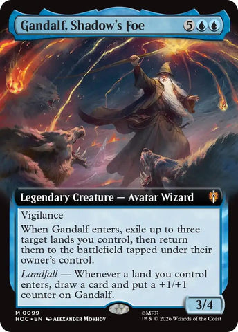 Image for Gandalf, Shadow's Foe (Extended Art) (99) [The Hobbit: Eternal-Legal] (HOC) - Magic: The Gathering