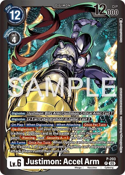 Image for Justimon: Accel Arm (P-203 P) [Limited Card Pack -Final Crest-] (LM-08) - Digimon Card Game