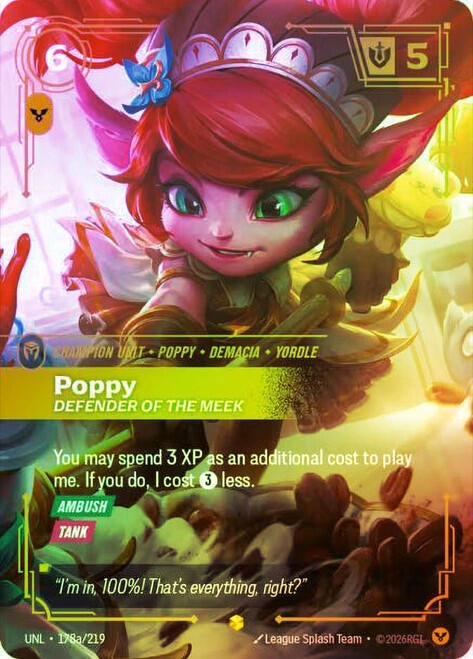Image for Poppy - Defender of the Meek (Alternate Art) (178a/219) [Riftbound Organized Play Promotional Cards] (OPP) - Riftbound: League of Legends Trading Card Game