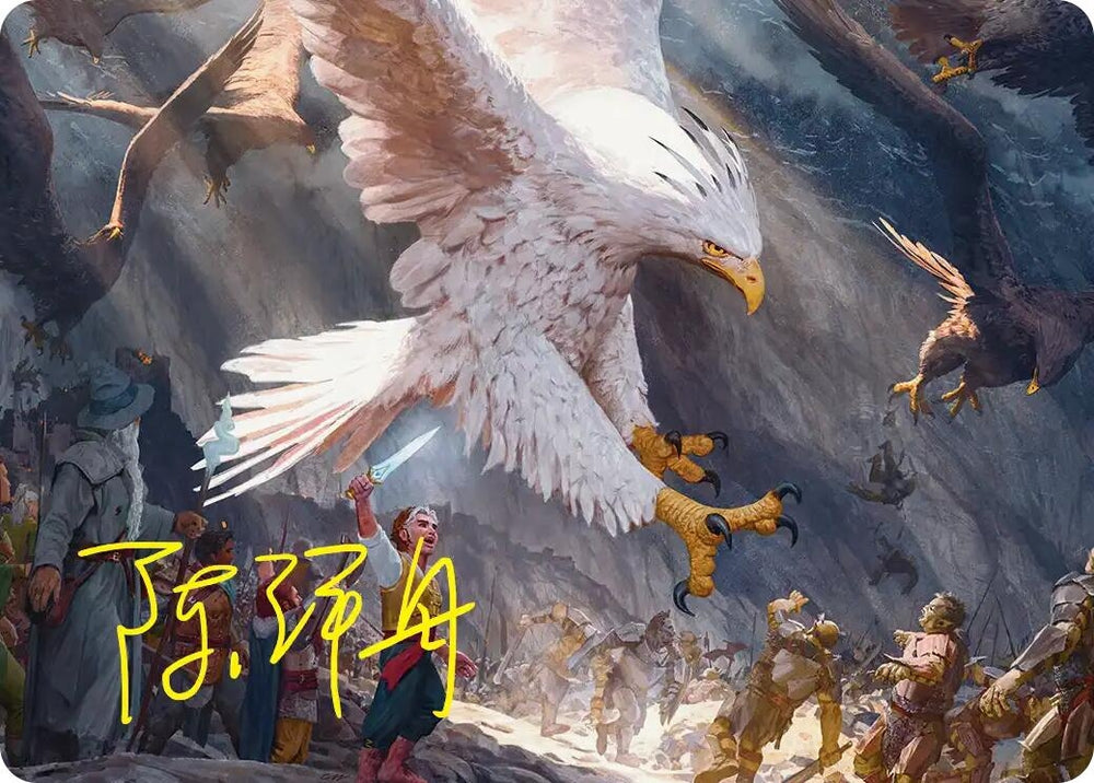 Image for The Eagles Are Coming! Art Card (Gold-Stamped Signature) (3) [Art Series: The Hobbit] (ASHOB) - Magic: The Gathering