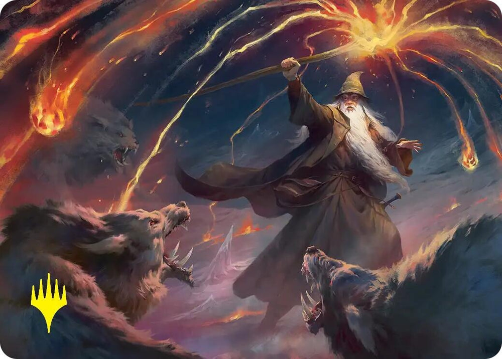 Image for Gandalf, Shadow's Foe Art Card (Gold-Stamped) (46) [Art Series: The Hobbit] (ASHOB) - Magic: The Gathering
