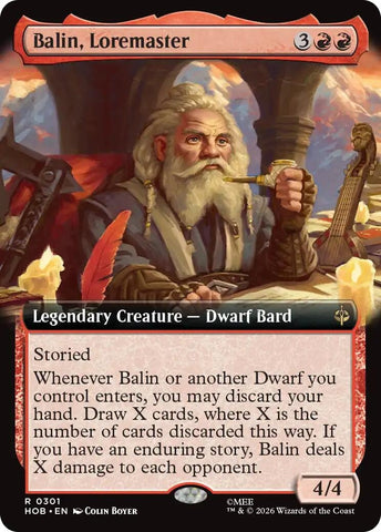 Image for Balin, Loremaster (Extended Art) (301) [The Hobbit] (HOB) - Magic: The Gathering