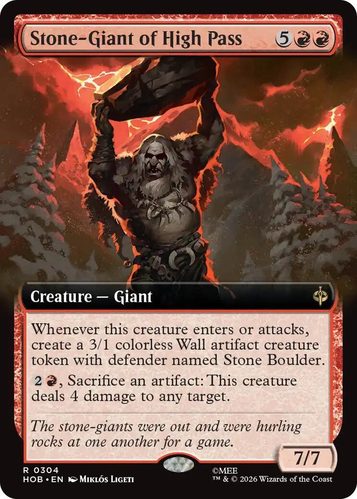 Image for Stone-Giant of High Pass (Extended Art) (304) [The Hobbit] (HOB) - Magic: The Gathering