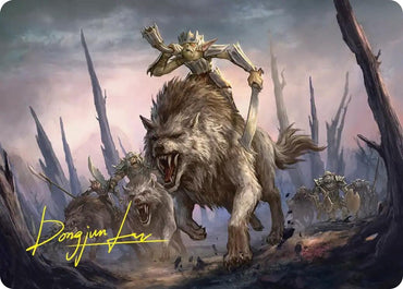 Image for Signal the Onslaught Art Card (Gold-Stamped Signature) (52) [Art Series: The Hobbit] (ASHOB) - Magic: The Gathering