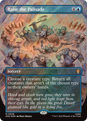 Image for Raise the Palisade (Borderless) (Surge Foil) (58) [The Hobbit: Eternal-Legal] (HOC) - Magic: The Gathering
