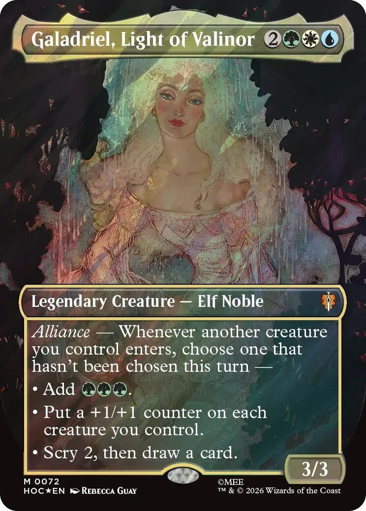 Image for Galadriel, Light of Valinor (Borderless) (Surge Foil) (72) [The Hobbit: Eternal-Legal] (HOC) - Magic: The Gathering