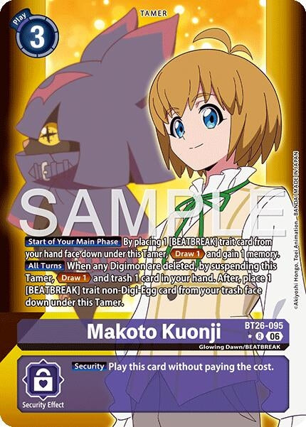Image for Makoto Kuonji (Alternate Art) (BT26-095 R) [Timeless Bonds] (BT-26) - Digimon Card Game