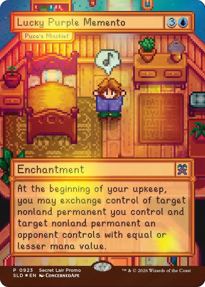 Image for Lucky Purple Memento - Puca's Mischief (923) [Secret Lair Drop Series] (SLD) - Magic: The Gathering