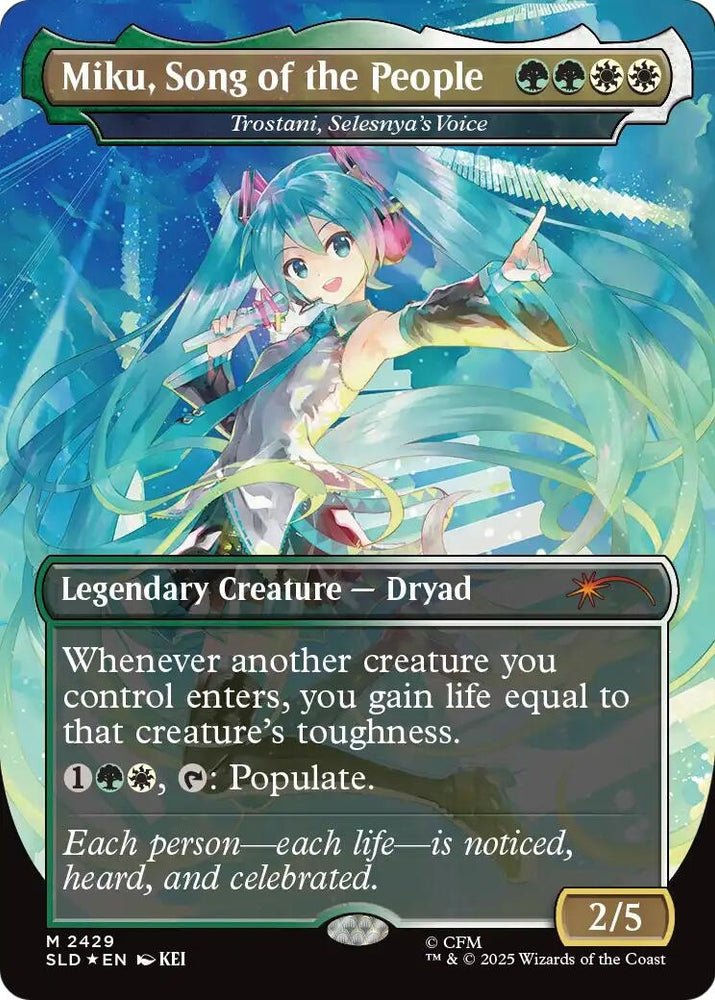 Image for Miku, Song of the People - Trostani, Selesnya's Voice (2429) [Secret Lair Drop Series] (SLD) - Magic: The Gathering