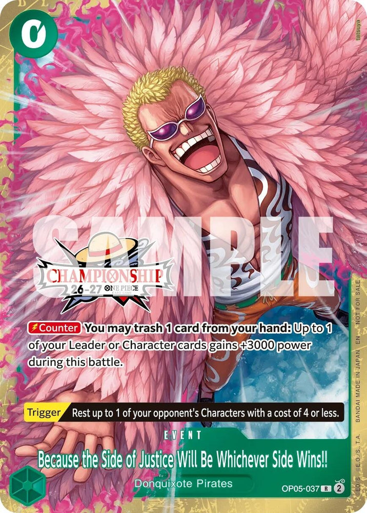 Image for Because the Side of Justice Will Be Whichever Side Wins!! (CS 26-27 Celebration Pack) [One Piece Promotion Cards] (OP-PR) - One Piece Card Game