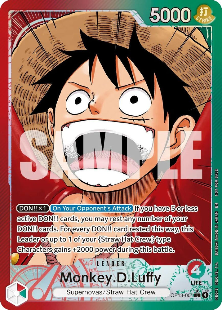Image for Monkey.D.Luffy (OP13-001) (Jumbo) [One Piece Promotion Cards] (OP-PR) - One Piece Card Game
