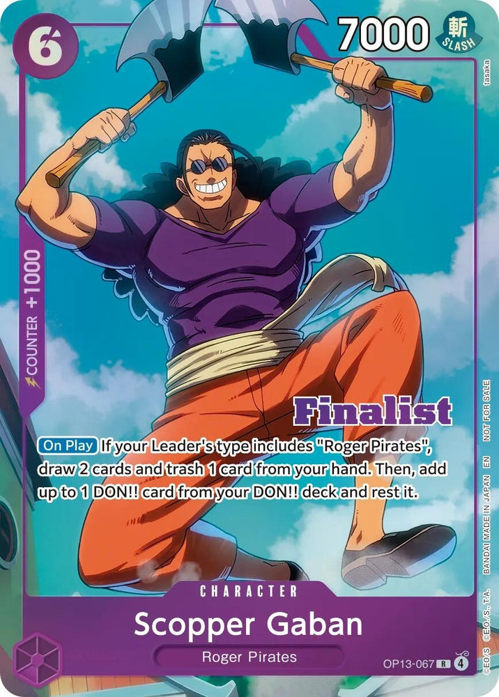 Image for Scopper Gaban (CS 26-27 Finalist Card Set Vol.1) [One Piece Promotion Cards] (OP-PR) - One Piece Card Game