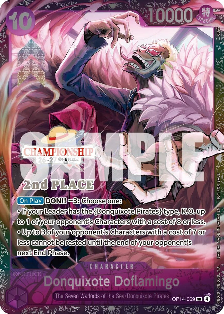 Image for Donquixote Doflamingo (CS 26-27 2nd Place Trophy Card) [One Piece Promotion Cards] (OP-PR) - One Piece Card Game