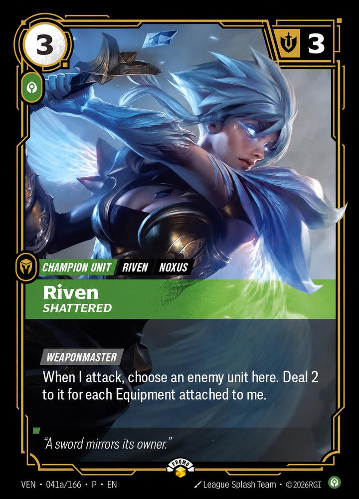 Image for Riven, Shattered (041a/166) [Riftbound Promotional Cards] (PR) - Riftbound: League of Legends Trading Card Game