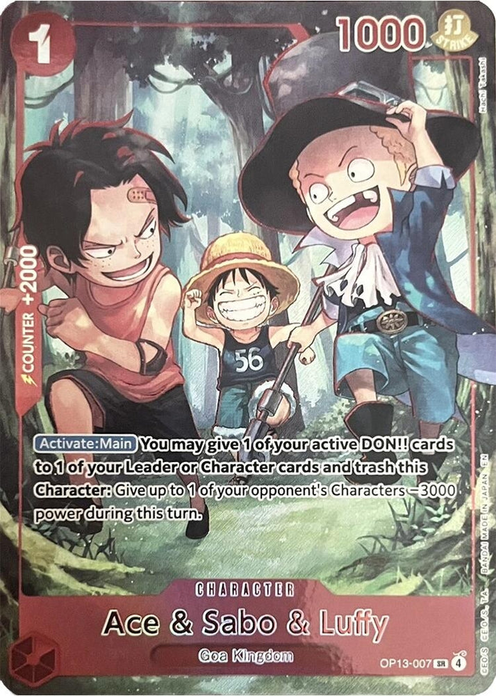 Image for Ace & Sabo & Luffy (English Version 3rd Anniversary Set) (OP13-007) [One Piece Promotion Cards] (OP-PR) - One Piece Card Game