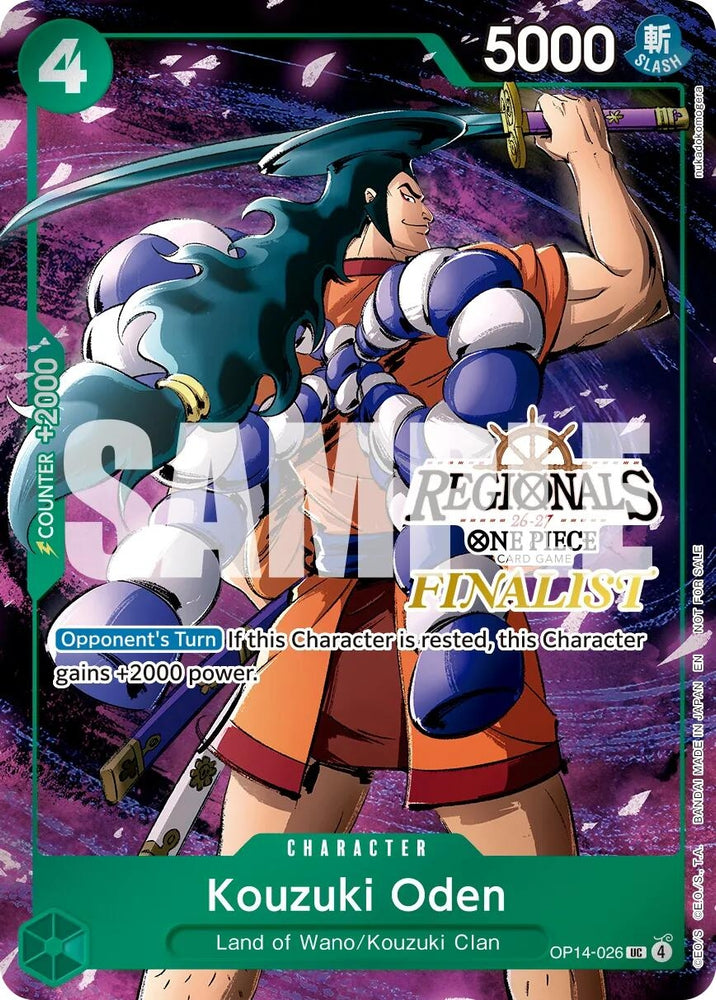 Image for Kouzuki Oden (Regionals Finalist Card Set 26-27 Vol.2) (OP14-026) [One Piece Promotion Cards] (OP-PR) - One Piece Card Game