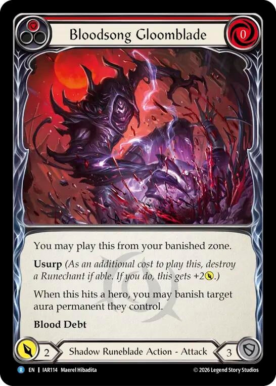 Image for Bloodsong Gloomblade [Usurp the Shadow Throne] (IAR) - Flesh and Blood TCG