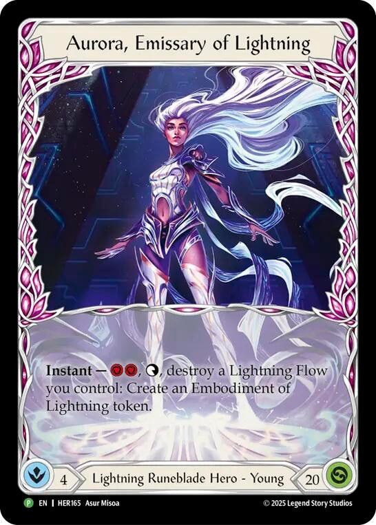 Image for Aurora, Emissary of Lightning - HER165 (HER165) [Flesh and Blood: Promo Cards] (PR) - Flesh and Blood TCG