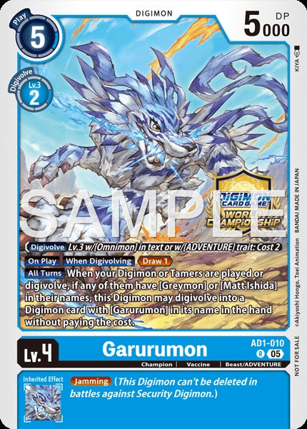 Image for Garurumon (World Championship 26-27 Store Championships Season 2 Champion) [Advanced Booster Digimon Generation] (AD-01) - Digimon Card Game