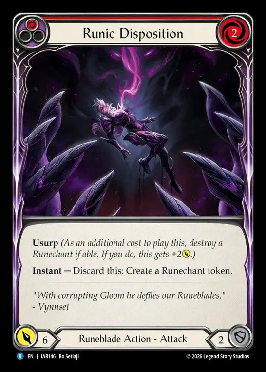 Image for Runic Disposition (Red) [Usurp the Shadow Throne] (IAR) - Flesh and Blood TCG
