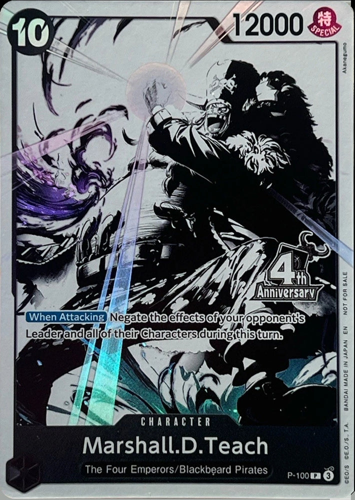 Image for Marshall.D.Teach (4th Anniversary Treasure Campaign Pack) (P-100) [One Piece Promotion Cards] (OP-PR) - One Piece Card Game