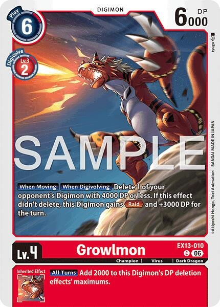 Image for Growlmon [Chivalrous XIII] (EX-13) - Digimon Card Game