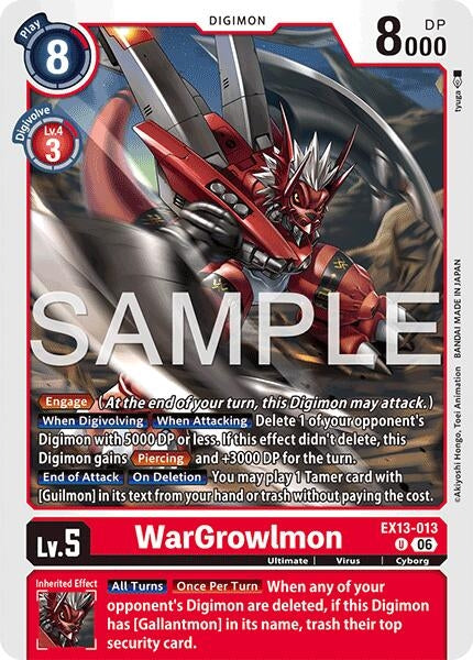 Image for WarGrowlmon [Chivalrous XIII] (EX-13) - Digimon Card Game