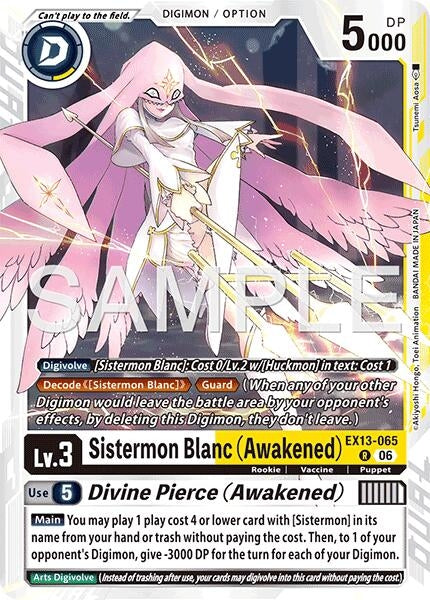 Image for Sistermon Blanc (Awakened) // Divine Pierce (Awakened) [Chivalrous XIII] (EX-13) - Digimon Card Game