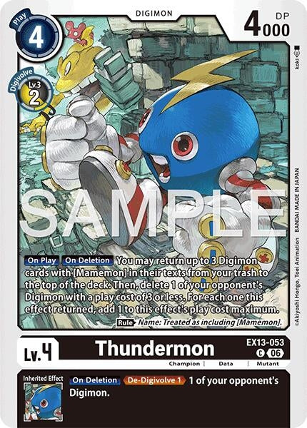 Image for Thundermon [Chivalrous XIII] (EX-13) - Digimon Card Game