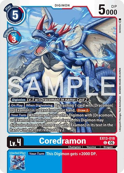 Image for Coredramon - EX13-018 [Chivalrous XIII] (EX-13) - Digimon Card Game
