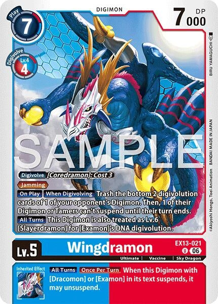 Image for Wingdramon [Chivalrous XIII] (EX-13) - Digimon Card Game