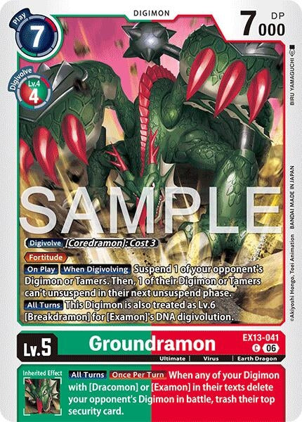 Image for Groundramon [Chivalrous XIII] (EX-13) - Digimon Card Game