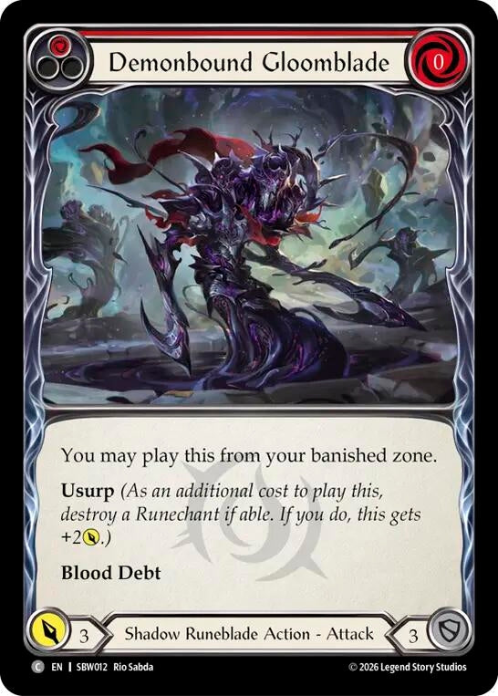 Image for Demonbound Gloomblade (Red) [Silver Age: Usurp the Shadow Throne] (SAT) - Flesh and Blood TCG