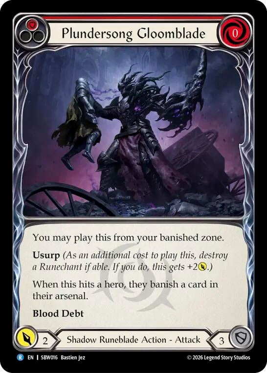 Image for Plundersong Gloomblade [Silver Age: Usurp the Shadow Throne] (SAT) - Flesh and Blood TCG