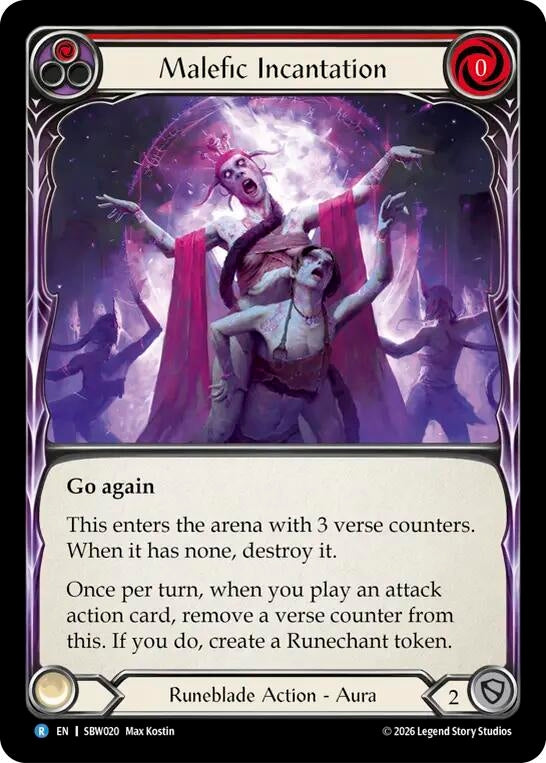 Image for Malefic Incantation (Red) [Silver Age: Usurp the Shadow Throne] (SAT) - Flesh and Blood TCG