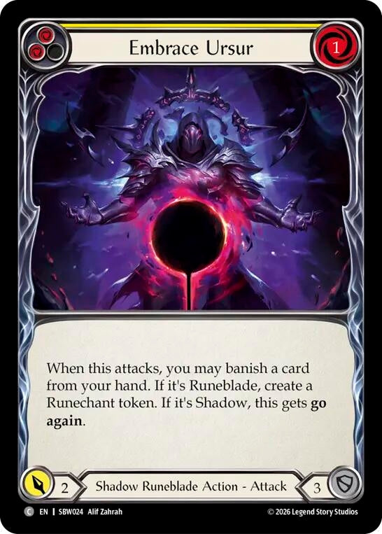 Image for Embrace Ursur (Yellow) [Silver Age: Usurp the Shadow Throne] (SAT) - Flesh and Blood TCG