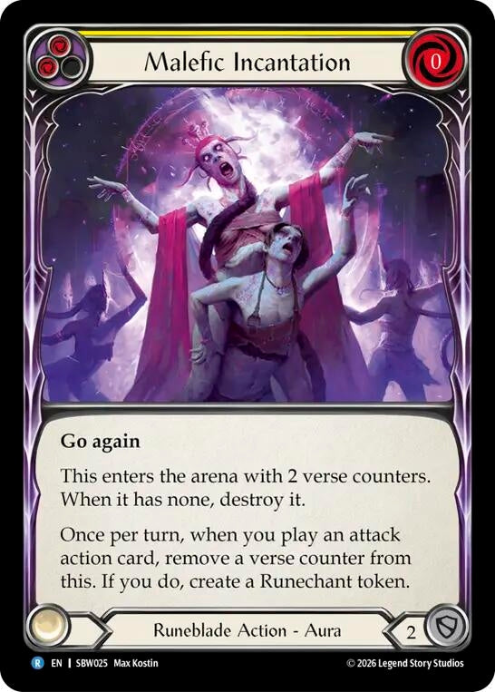 Image for Malefic Incantation (Yellow) [Silver Age: Usurp the Shadow Throne] (SAT) - Flesh and Blood TCG