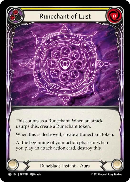 Image for Runechant of Lust [Silver Age: Usurp the Shadow Throne] (SAT) - Flesh and Blood TCG