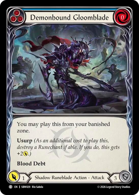 Image for Demonbound Gloomblade (Blue) [Silver Age: Usurp the Shadow Throne] (SAT) - Flesh and Blood TCG