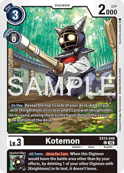 Image for Kotemon [Chivalrous XIII] (EX-13) - Digimon Card Game