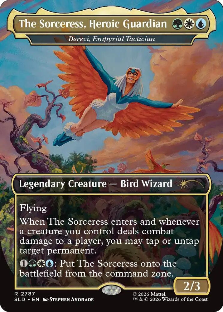 Image for The Sorceress, Heroic Guardian - Derevi, Empyrial Tactician [Secret Lair Drop Series] (SLD) - Magic: The Gathering