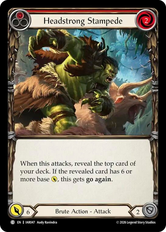 Image for Headstrong Stampede (Red) [Usurp the Shadow Throne] (IAR) - Flesh and Blood TCG